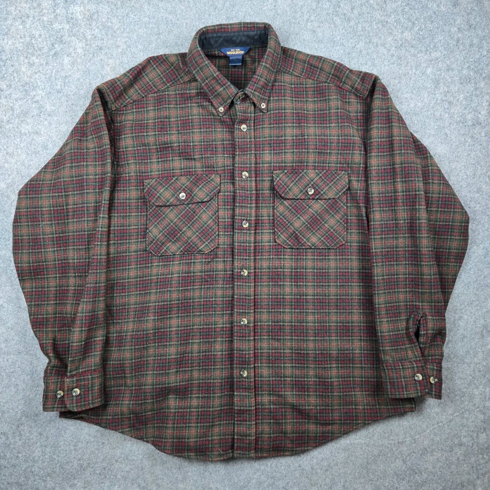 Vintage Woolrich Wool Flannel Mens XL Red Green Plaid Outdoors Cabincore 90s